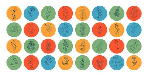 Vector set of nerd elements with circles Stock Illustration