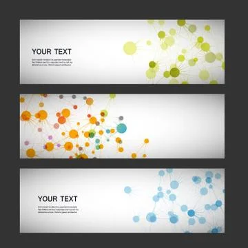 Vector set network connection and DNA eps10 Stock Illustration