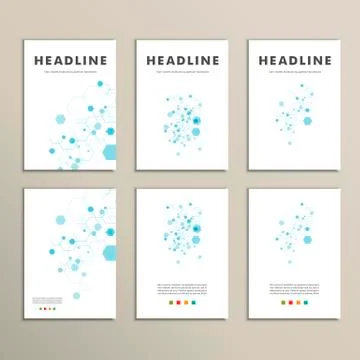 Vector set network connection. Hexagon background Stock Illustration