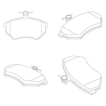 Vector set of new car break pads for replacement 스톡 일러스트