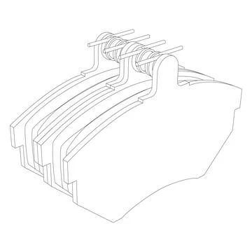 Vector set of new car break pads - replacement kit Stock Illustration