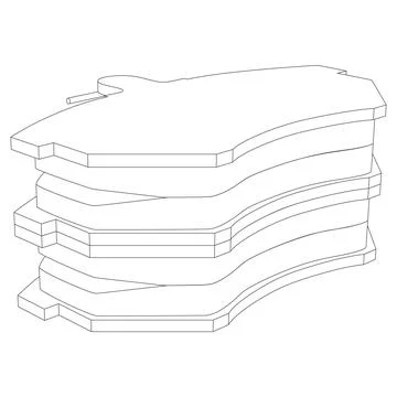 Vector set of new car break pads - replacement kit Stock Illustration