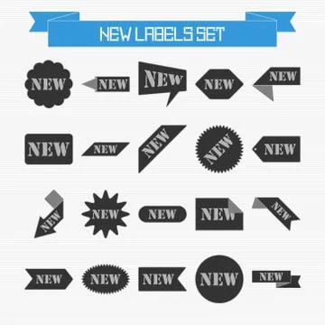 Vector set of new labels Stock Illustration