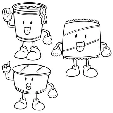 Vector set of noodle Stock Illustration