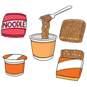 Vector set of noodle Stock Illustration