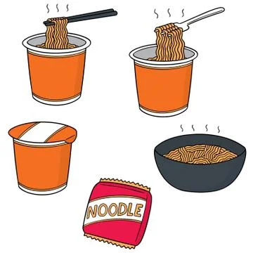 Vector set of noodle Stock Illustration