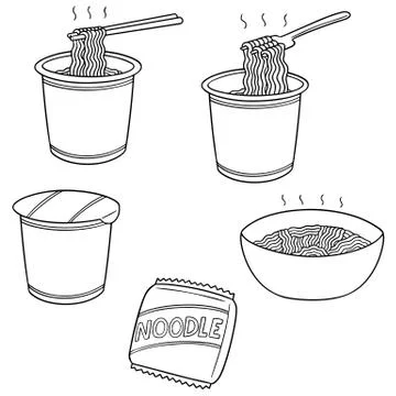 Vector set of noodle Stock Illustration
