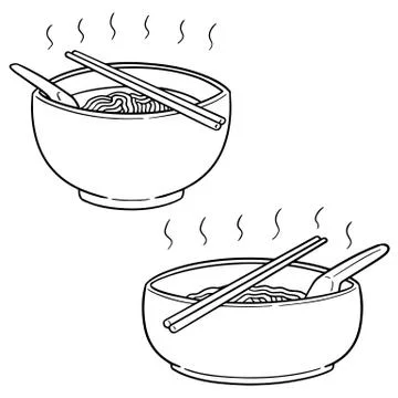 Vector set of noodle Stock Illustration