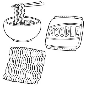 Vector set of noodle Stock Illustration