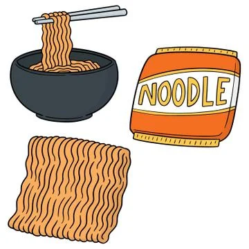 Vector set of noodle Illustrazione stock