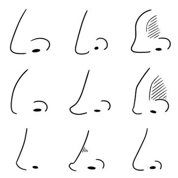 Vector set of nose Stock Illustration