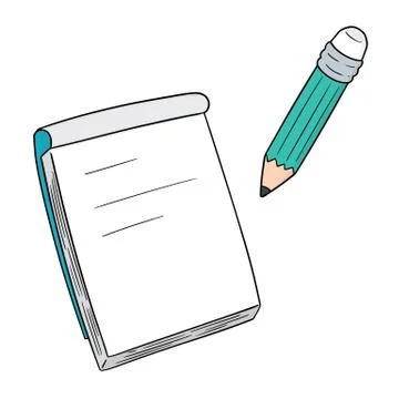 Vector set of notebook and pencil Stock Illustration
