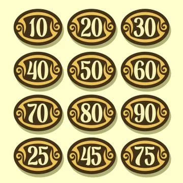 Vector set of Number icons Stock Illustration