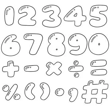 Vector set of number Stock Illustration