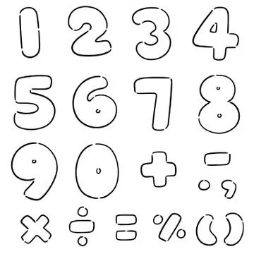 Vector set of number Stock Illustration