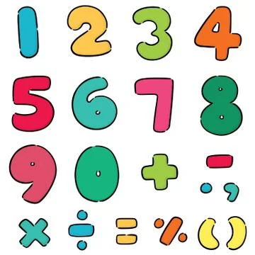 Vector set of number Stock Illustration