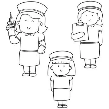 Vector set of nurse Stock Illustration