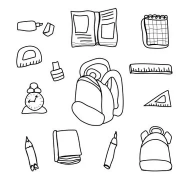 Vector set with office for knowledge day.Clip art Illustrazione stock