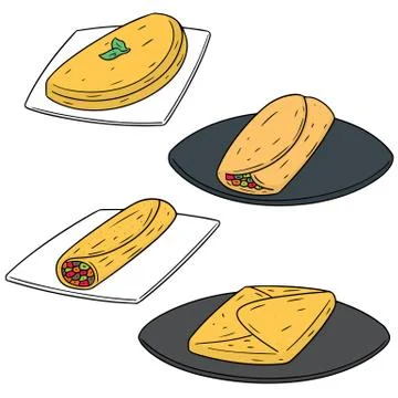 Vector set of omelette Stock Illustration