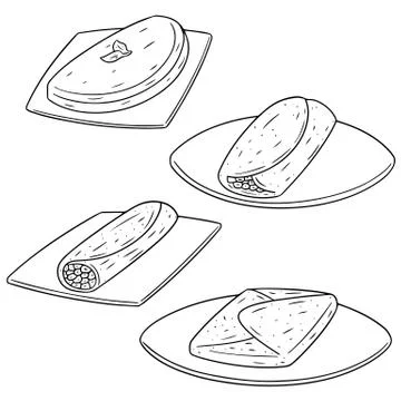 Vector set of omelette Stock Illustration