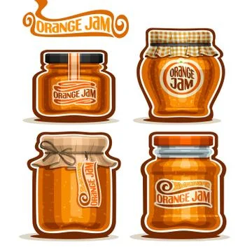 Vector set of Orange Jam Stock Illustration