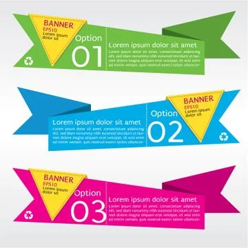 Vector set of origami paper banners vector. EPS 10 Stock Illustration