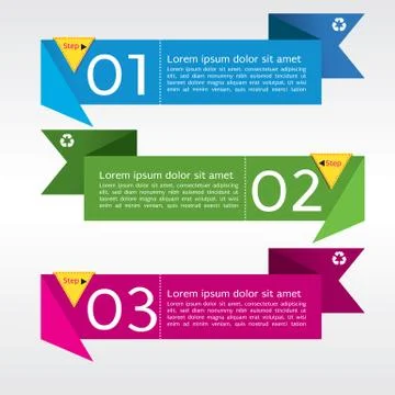 Vector set of origami paper banners vector. EPS 10 Stock Illustration