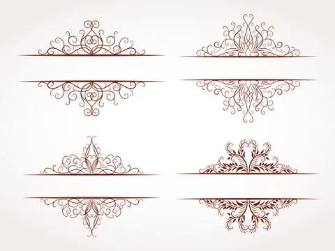 Vector set of ornamental frames. Illustrazione stock