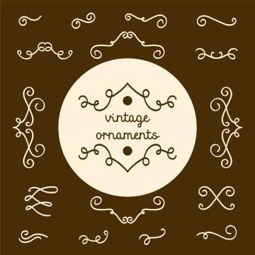 Vector set of ornaments calligraphic design elements, ornaments and page Stock Illustration