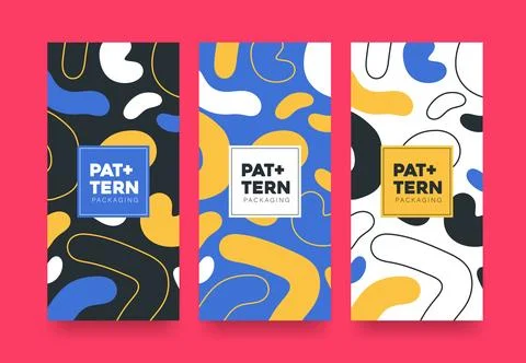 Vector set packaging templates with abstract modern texture Stock Illustration