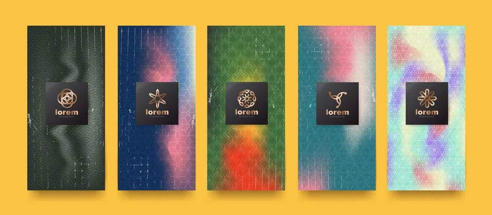 Vector set packaging templates japanese of nature luxury or premium product.. Stock Illustration