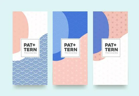 Vector set packaging templates japanese of luxury or premium products. Stock Illustration