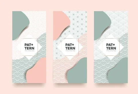 Vector set packaging templates japanese of luxury or premium products. Stock Illustration