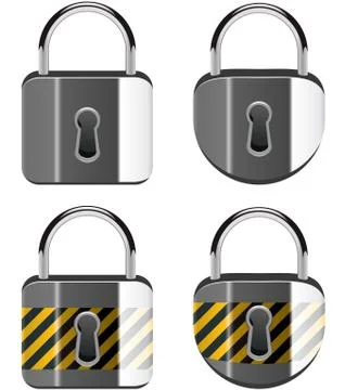 Vector set of padlocks Stock Illustration