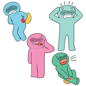 Vector set of pain Illustrazione stock