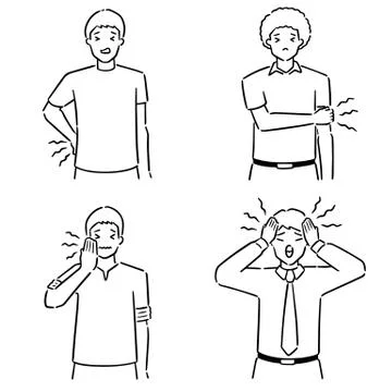Vector set of pain people Stock Illustration