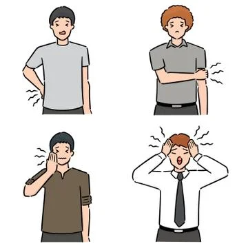 Vector set of pain people Stock Illustration