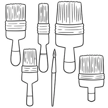Vector set of paint brush Stock Illustration