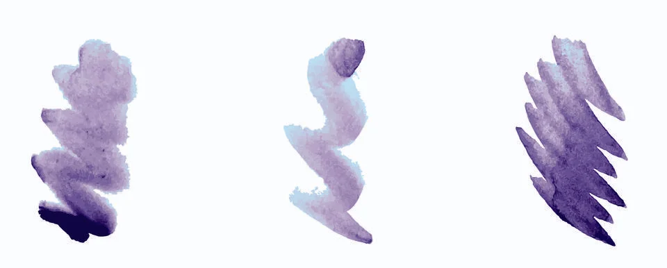 Vector set of paint brush strokes in random shapes 스톡 일러스트