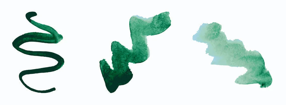 Vector set of paint brush strokes in random shapes 스톡 일러스트