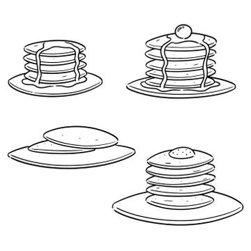 Vector set of pancake Stock Illustration