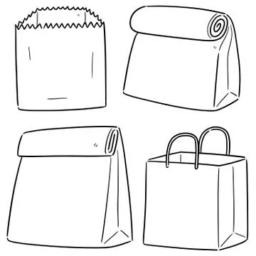 Vector set of paper bag Stock Illustration
