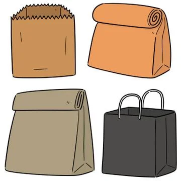 Vector set of paper bag Stock Illustration