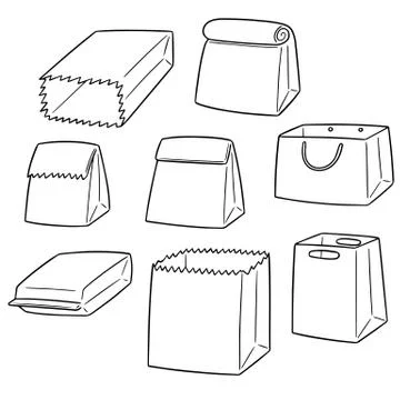 Vector set of paper bag Stock Illustration
