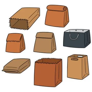 Vector set of paper bag Stock Illustration