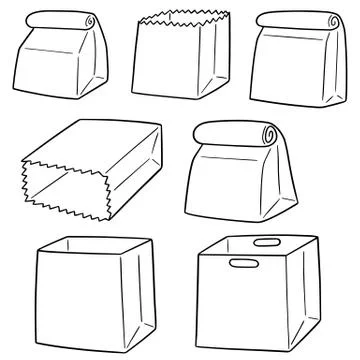 Vector set of paper bag Stock Illustration