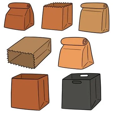 Vector set of paper bag Stock Illustration