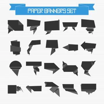 Vector set of paper banners Stock Illustration