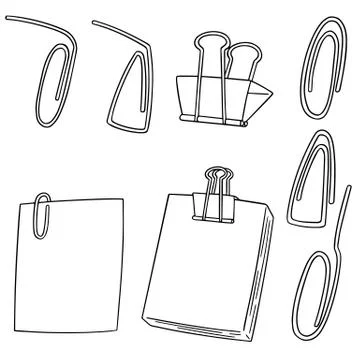 Vector set of paper clip Stock Illustration