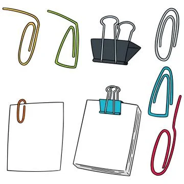 Vector set of paper clip Stock Illustration